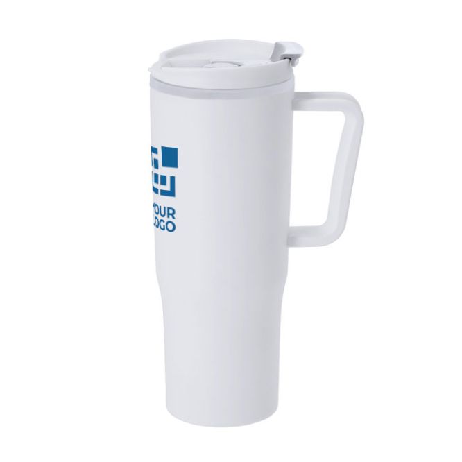 Vaso termo con asa ergonómica y tapa hecho de PP reciclado 800ml