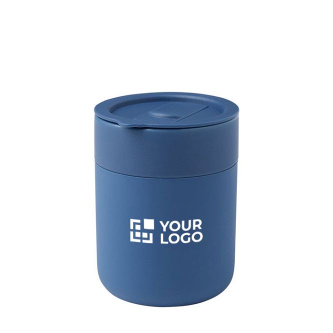 Vaso de cerámica con tapa y envoltura de silicona 330ml