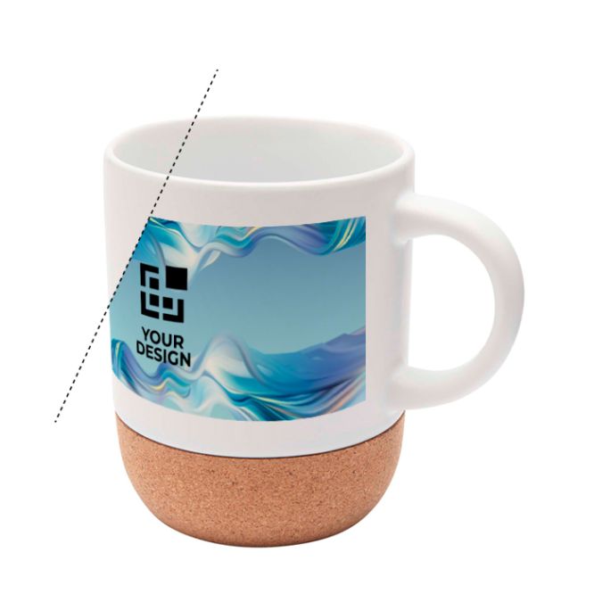 Tazas de cerámica para sublimación con base de corcho 300ml