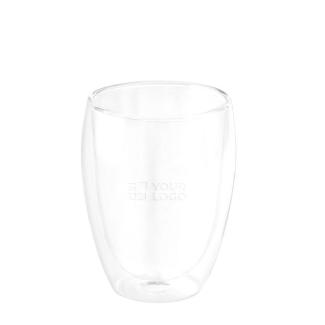 Vasos de vidrio con logo de diseño elegante 350ml