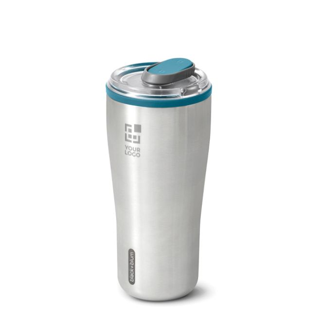 Vasos antigoteo plateados con toque de color Black+Blum 600ml